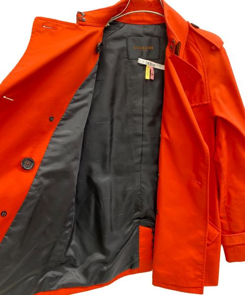 COACH（コーチ）COACH (コーチ) ソリッドショートトレンチコート レッド サイズ:XSの古着・服飾アイテム