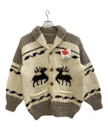 MERINO（メリノ）の古着「カウンチンニットカーディガン」｜ホワイト×グレー