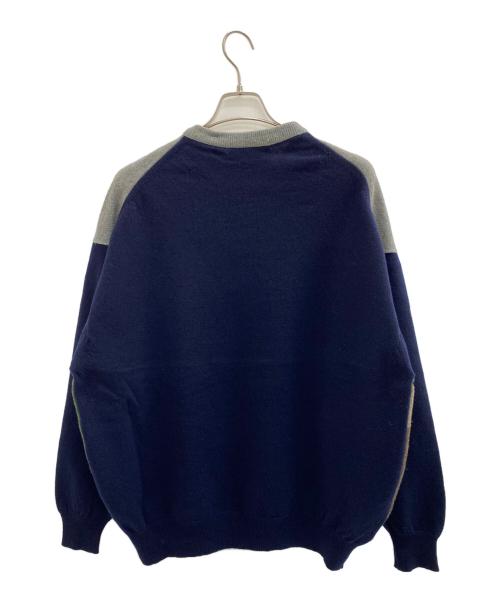 WOOLLY JUMPERS（ウーリージャンパーズ）WOOLLY JUMPERS (ウーリージャンパーズ) 厚手ニット グレー×ネイビー サイズ:XXL 未使用品の古着・服飾アイテム