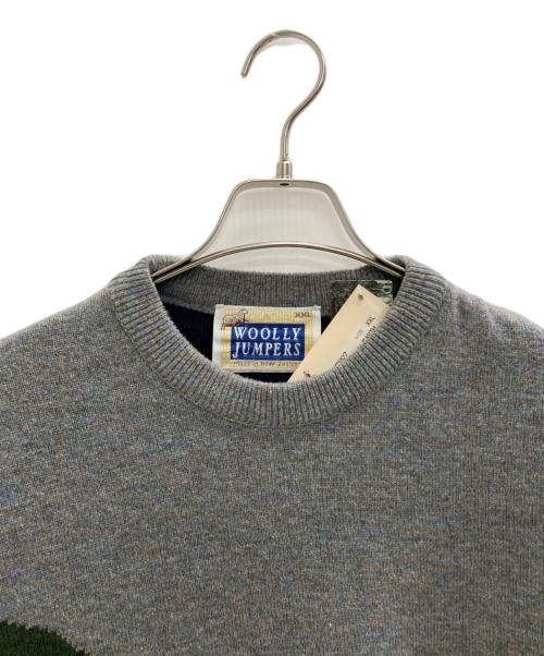 WOOLLY JUMPERS（ウーリージャンパーズ）WOOLLY JUMPERS (ウーリージャンパーズ) 厚手ニット グレー×ネイビー サイズ:XXL 未使用品の古着・服飾アイテム