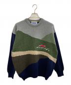 WOOLLY JUMPERSウーリージャンパーズ）の古着「厚手ニット」｜グレー×ネイビー