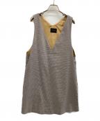 TOMORROW LAND collectionトゥモローランドコレクション）の古着「シルキーシェファード Vネックチュニックワンピース」｜グレー