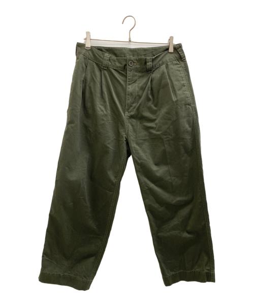 FIDELITY（フィデリティー）FIDELITY (フィデリティー) 2TUCK TWILL TROUSERS PANTS カーキ サイズ:Lの古着・服飾アイテム
