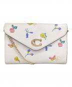 COACHコーチ）の古着「タミー クラッチ クロスボディ ウィズ ドリーミー ベジー プリント　ショルダーウォレット」｜アイボリー