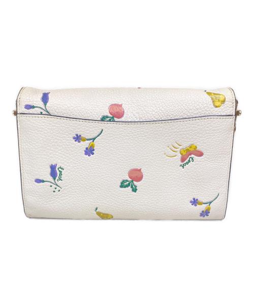 COACH（コーチ）COACH (コーチ) タミー クラッチ クロスボディ ウィズ ドリーミー ベジー プリント　ショルダーウォレット アイボリーの古着・服飾アイテム