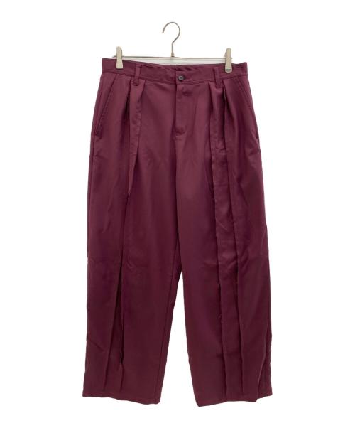 SHAREEF（シャリーフ）SHAREEF (シャリーフ) DOUBLE CLOTH WIDE PANTS レッド サイズ:3の古着・服飾アイテム