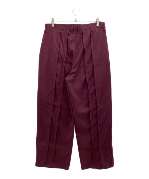 SHAREEF（シャリーフ）SHAREEF (シャリーフ) DOUBLE CLOTH WIDE PANTS レッド サイズ:3の古着・服飾アイテム
