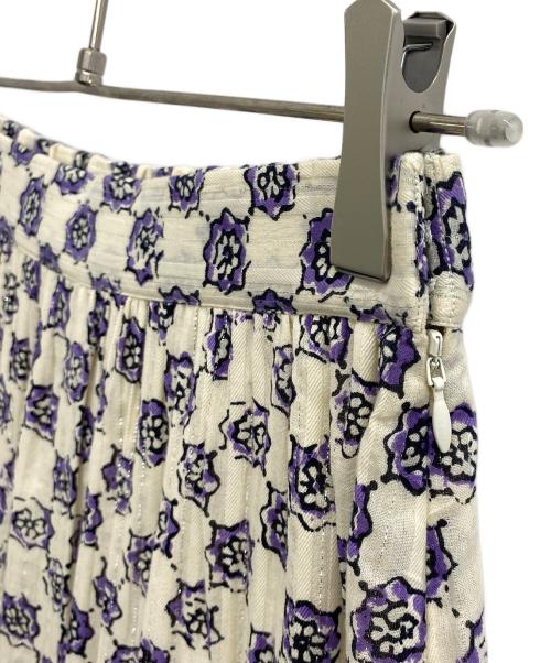 sara mallika（サラマリカ）sara mallika (サラマリカ) CTN KIKA ETHNIC PRT SK ホワイト×ブラック サイズ:Ｍの古着・服飾アイテム