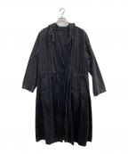 Y'sワイズ）の古着「25SS 6OZ BLEACHED DENIM HOODIE COAT」｜ブラック