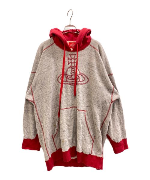 Vivienne Westwood RED LABEL（ヴィヴィアンウエストウッドレッドレーベル）Vivienne Westwood RED LABEL (ヴィヴィアンウエストウッドレッドレーベル) オーブステッチ レッド×グレー サイズ:Mの古着・服飾アイテム