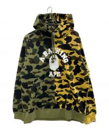 A BATHING APE（ア ベイシング エイプ）の古着「1stカモ リアルカモ separte プルオーバーフーディー」｜カーキ