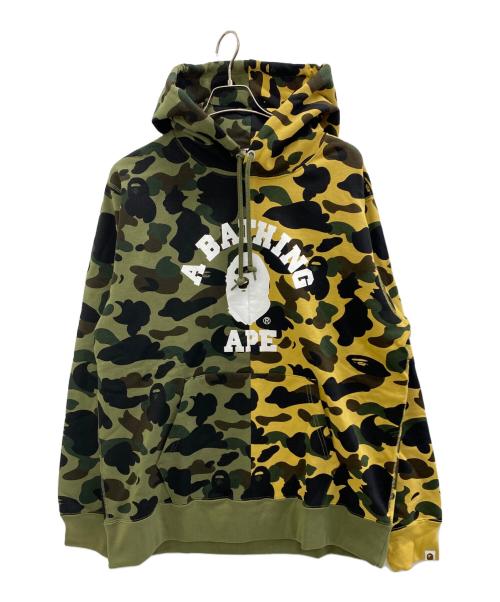 A BATHING APE（ア ベイシング エイプ）A BATHING APE (ア ベイシング エイプ) 1stカモ リアルカモ separte プルオーバーフーディー カーキ サイズ:2XL 未使用品の古着・服飾アイテム