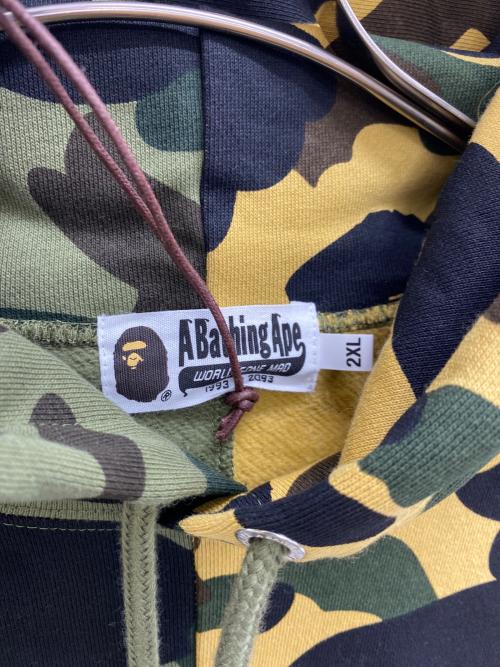 A BATHING APE（ア ベイシング エイプ）A BATHING APE (ア ベイシング エイプ) 1stカモ リアルカモ separte プルオーバーフーディー カーキ サイズ:2XL 未使用品の古着・服飾アイテム