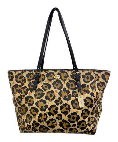 COACH（コーチ）COACH (コーチ) トートバッグ ベージュ×ブラックの古着・服飾アイテム