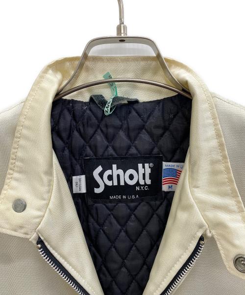 Schott（ショット）Schott (ショット) ライダースジャケット ホワイト サイズ:Mの古着・服飾アイテム
