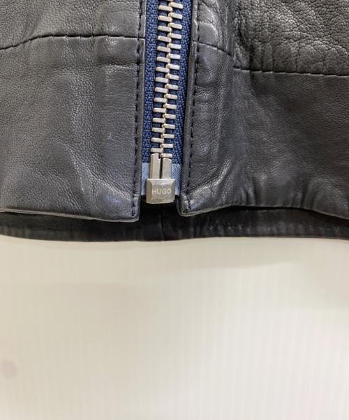 HUGO BOSS（ヒューゴ ボス）HUGO BOSS (ヒューゴ ボス) レザージャケット ブラック サイズ:Sの古着・服飾アイテム