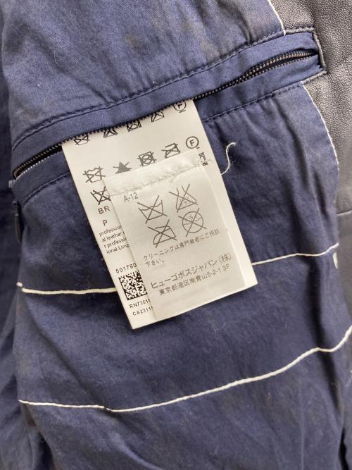 HUGO BOSS（ヒューゴ ボス）HUGO BOSS (ヒューゴ ボス) レザージャケット ブラック サイズ:Sの古着・服飾アイテム