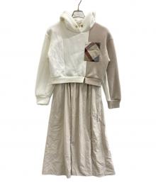 BLUE LABEL CRESTBRIDGE（ブルーレーベルクレストブリッジ）の古着「ダンボールパーカードッキングワンピース」｜アイボリー