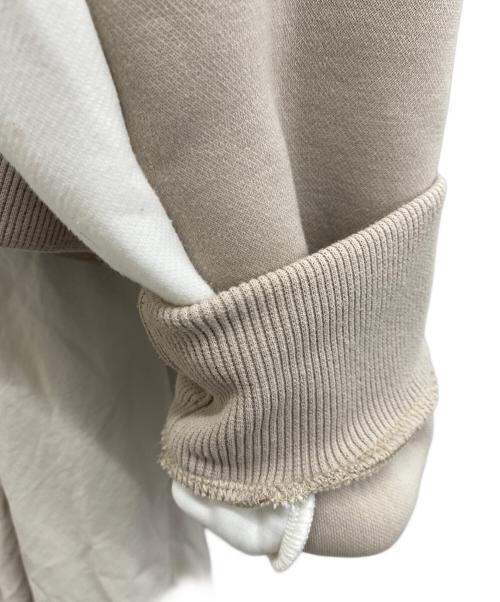 BLUE LABEL CRESTBRIDGE（ブルーレーベルクレストブリッジ）BLUE LABEL CRESTBRIDGE (ブルーレーベルクレストブリッジ) ダンボールパーカードッキングワンピース アイボリー サイズ:36の古着・服飾アイテム