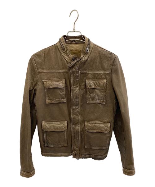 DACUTE（ダクテ）DACUTE (ダクテ) レザージャケット ブラウン サイズ:46の古着・服飾アイテム