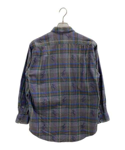 Burberry's（バーバリーズ）Burberry's (バーバリーズ) 長袖シャツ パープル×グリーン サイズ:Mdeiumの古着・服飾アイテム