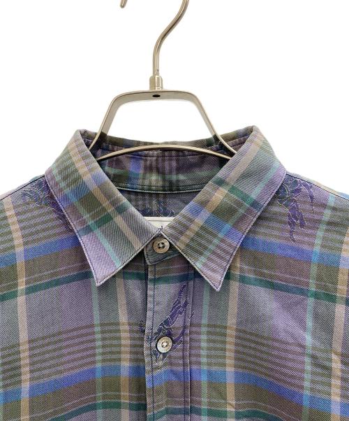 Burberry's（バーバリーズ）Burberry's (バーバリーズ) 長袖シャツ パープル×グリーン サイズ:Mdeiumの古着・服飾アイテム