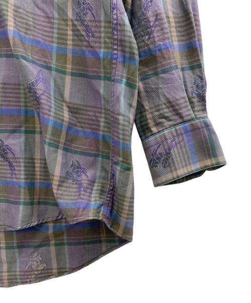 Burberry's（バーバリーズ）Burberry's (バーバリーズ) 長袖シャツ パープル×グリーン サイズ:Mdeiumの古着・服飾アイテム