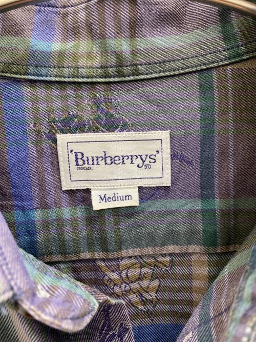 Burberry's（バーバリーズ）Burberry's (バーバリーズ) 長袖シャツ パープル×グリーン サイズ:Mdeiumの古着・服飾アイテム