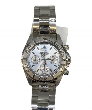中古・古着通販】ELGIN (エルジン) クロノグラフ シルバー 未使用品
