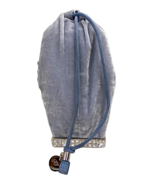 Roger Vivier（ロジェ ヴィヴィエ）Roger Vivier (ロジェ ヴィヴィエ) キューブベルベットバッグ スカイブルー×シルバーの古着・服飾アイテム