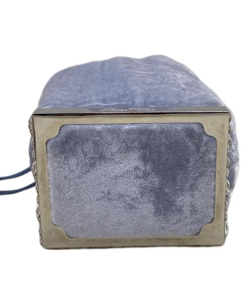 Roger Vivier（ロジェ ヴィヴィエ）Roger Vivier (ロジェ ヴィヴィエ) キューブベルベットバッグ スカイブルー×シルバーの古着・服飾アイテム