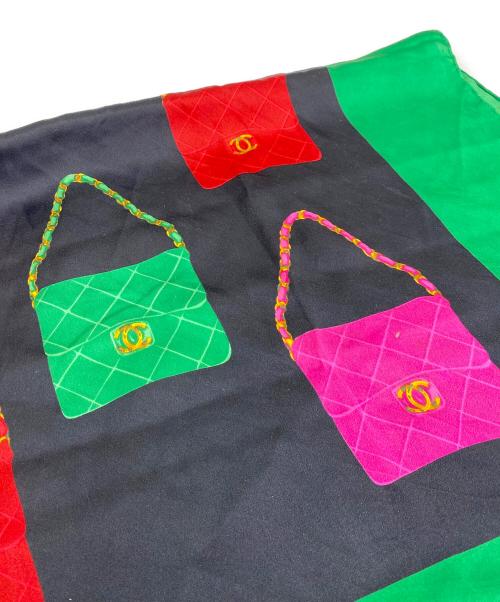 CHANEL（シャネル）CHANEL (シャネル) スカーフ ブラック×グリーンの古着・服飾アイテム