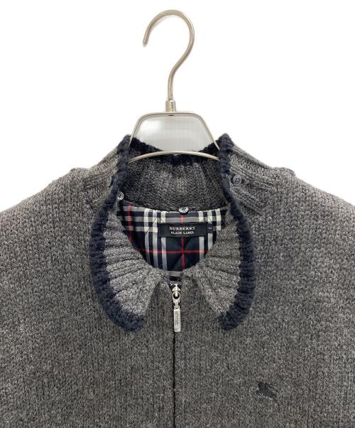BURBERRY BLACK LABEL（バーバリーブラックレーベル）BURBERRY BLACK LABEL (バーバリーブラックレーベル) 中綿ニットジャケット グレー サイズ:Mの古着・服飾アイテム