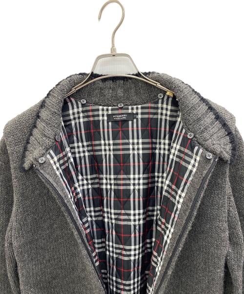 BURBERRY BLACK LABEL（バーバリーブラックレーベル）BURBERRY BLACK LABEL (バーバリーブラックレーベル) 中綿ニットジャケット グレー サイズ:Mの古着・服飾アイテム
