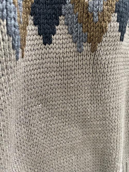 LOUIS VUITTON（ルイ ヴィトン）LOUIS VUITTON (ルイ ヴィトン) アーカイブノルディックセーター グレー×ブラウン サイズ:Sの古着・服飾アイテム