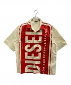 DIESELディーゼル）の古着「S-MAC-A SHIRT」｜ホワイト×レッド