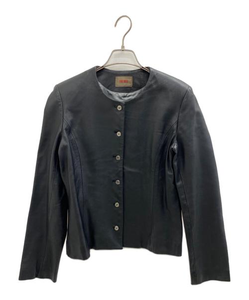 PINK HOUSE（ピンクハウス）PINK HOUSE (ピンクハウス) レザージャケット ブラック サイズ:Lの古着・服飾アイテム
