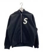 SUPREMEシュプリーム）の古着「Sロゴ ジップアップ フードパーカー」｜ブラック