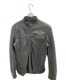 BLUE WORK（ブルーワーク）の古着「シングルライダースジャケット」｜ブラック