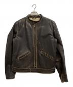 TOMORROW LANDトゥモローランド）の古着「シングルライダースジャケット」｜ブラウン