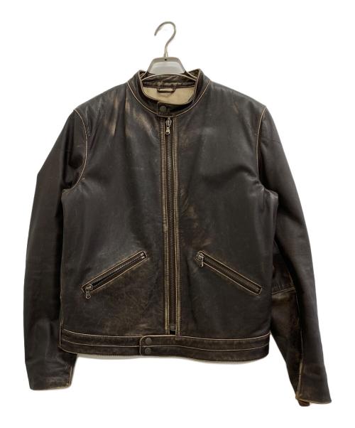 TOMORROW LAND（トゥモローランド）TOMORROW LAND (トゥモローランド) シングルライダースジャケット ブラウン サイズ:Lの古着・服飾アイテム