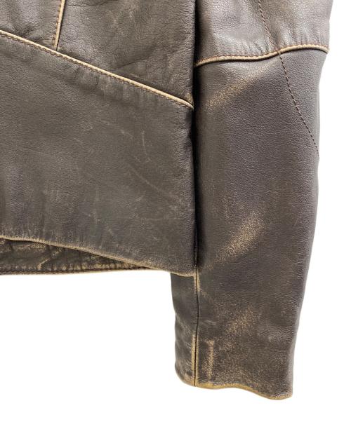 TOMORROW LAND（トゥモローランド）TOMORROW LAND (トゥモローランド) シングルライダースジャケット ブラウン サイズ:Lの古着・服飾アイテム