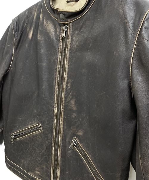 TOMORROW LAND（トゥモローランド）TOMORROW LAND (トゥモローランド) シングルライダースジャケット ブラウン サイズ:Lの古着・服飾アイテム