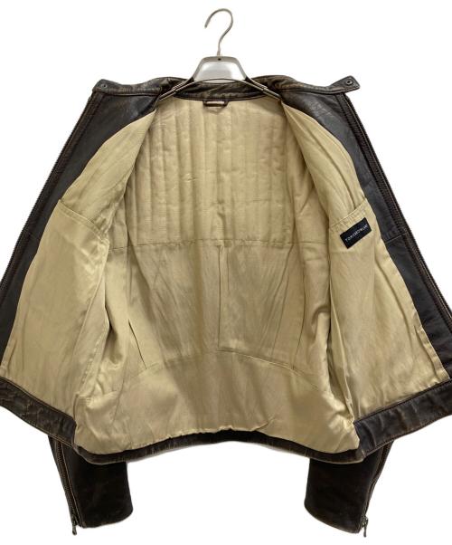TOMORROW LAND（トゥモローランド）TOMORROW LAND (トゥモローランド) シングルライダースジャケット ブラウン サイズ:Lの古着・服飾アイテム