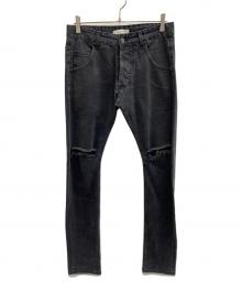 PIERRE BALMAIN（ピエール バルマン）の古着「ダメージデニムパンツ」｜ブラック