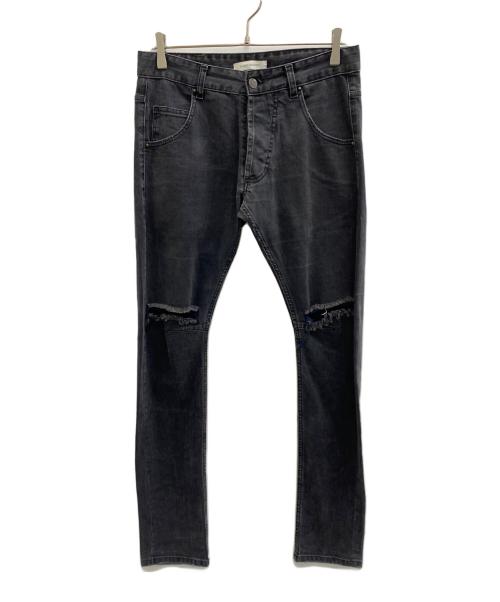 PIERRE BALMAIN（ピエール バルマン）PIERRE BALMAIN (ピエール バルマン) ダメージデニムパンツ ブラック サイズ:SIZE 73.5cm (W29)の古着・服飾アイテム
