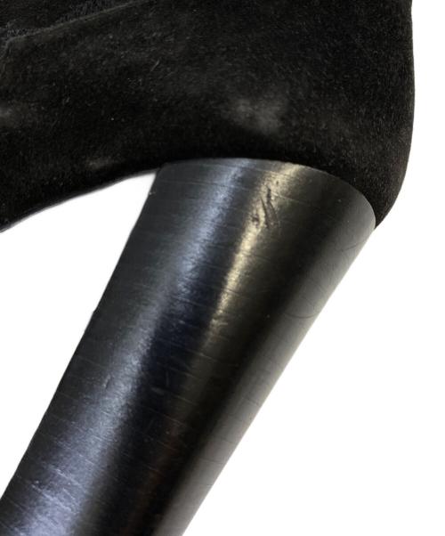 HERMES（エルメス）HERMES (エルメス) 刺繍スウェードロングブーツ ブラック サイズ:36 1/2の古着・服飾アイテム