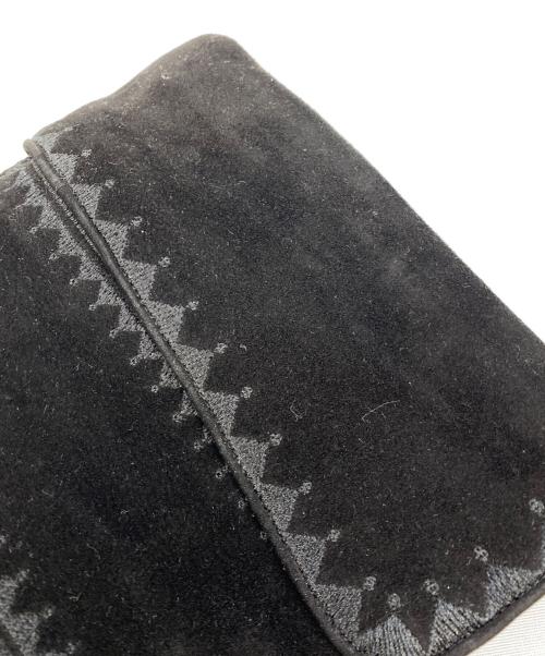 HERMES（エルメス）HERMES (エルメス) 刺繍スウェードロングブーツ ブラック サイズ:36 1/2の古着・服飾アイテム