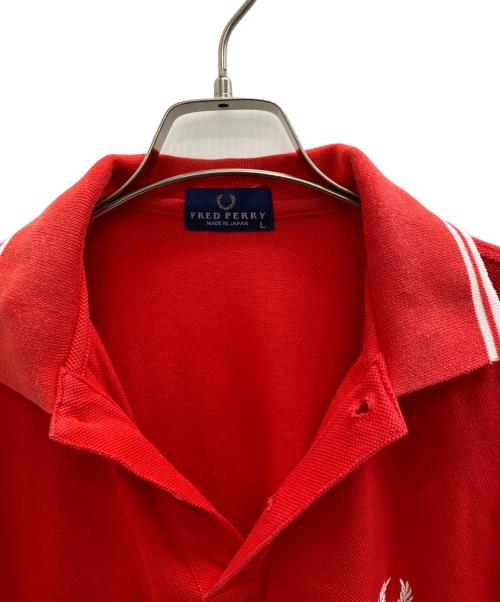 FRED PERRY（フレッドペリー）FRED PERRY (フレッドペリー) ポロシャツ レッド×ホワイト サイズ:Lの古着・服飾アイテム