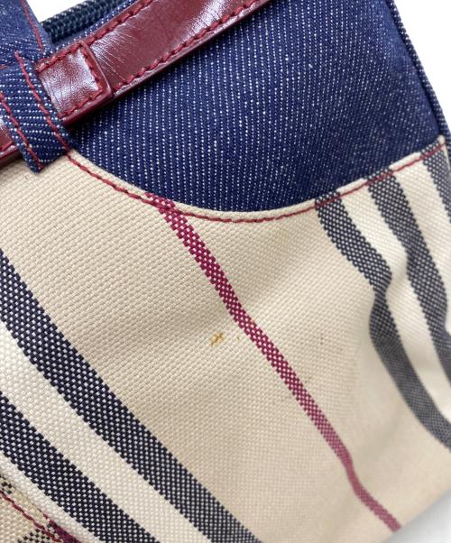 BURBERRY LONDON（バーバリーロンドン）BURBERRY LONDON (バーバリーロンドン) ハンドバッグ ベージュ×ブルーの古着・服飾アイテム